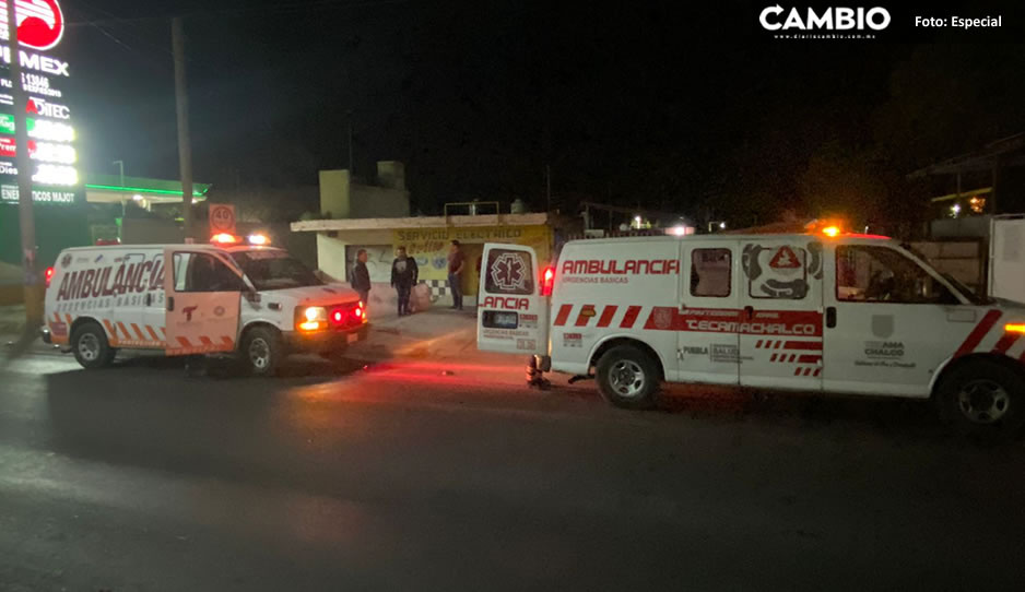 Motociclista resulta herido tras derraparse en Tecamachalco