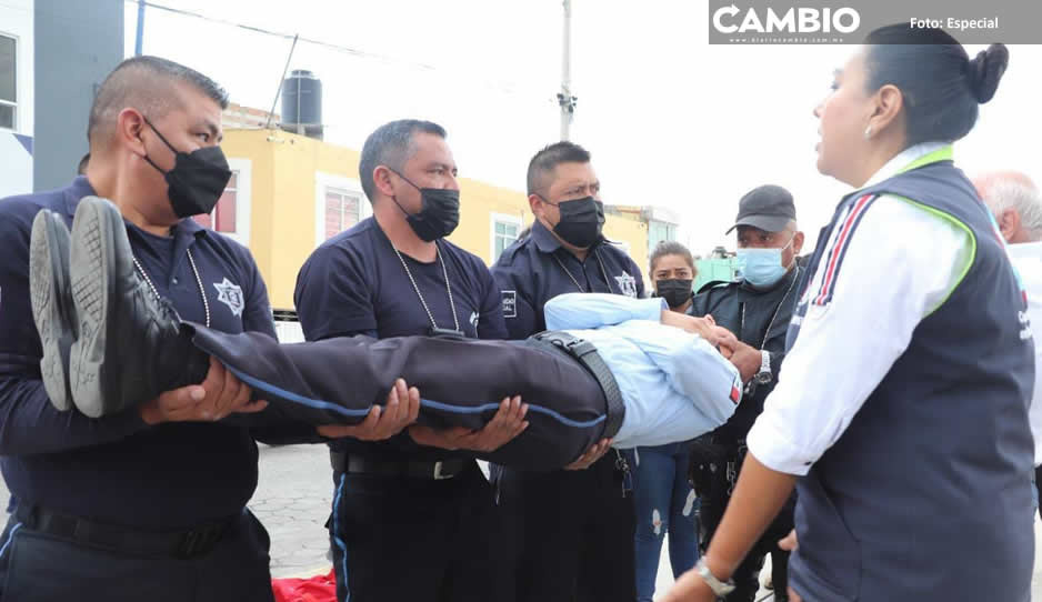 Capacitan a elementos de SSC de San Pedro Cholula en primeros auxilios y protección civil