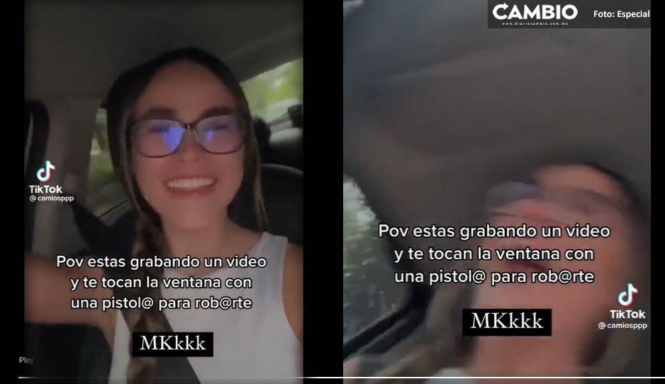 Tiktokera sufre intento de asalto mientras graba video en su auto (VIDEO)