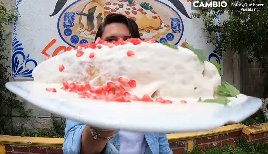 Estos son los chiles en nogada más grandes de Puebla… pesan más de medio kilo (VIDEO)