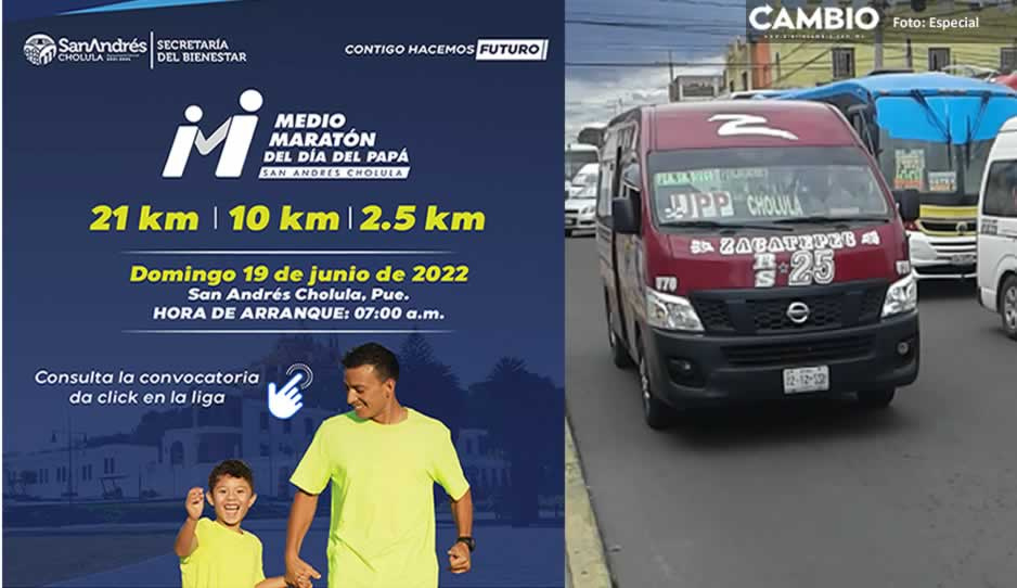 Estas rutas de transporte público modificarán su recorrido por el Maratón del Día del Papá