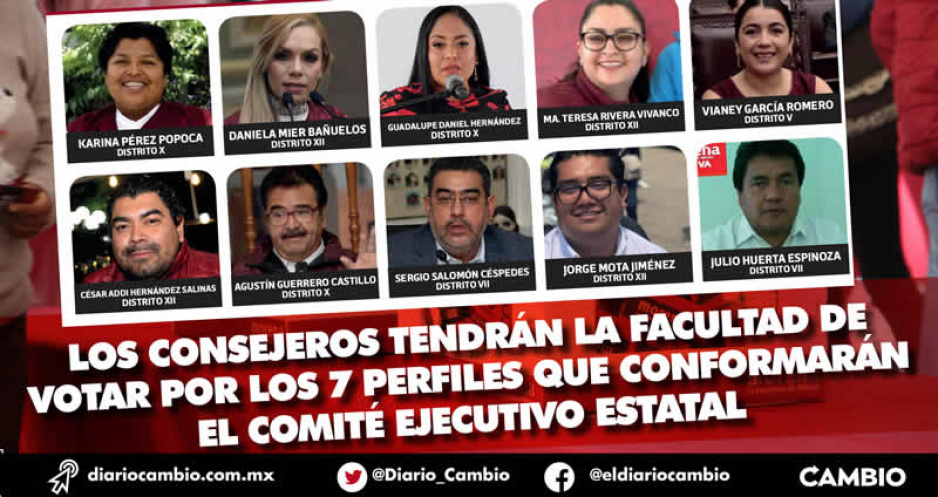 Morena nacional ratifica a los consejeros estatales en Puebla, la lista es de 151 perfiles