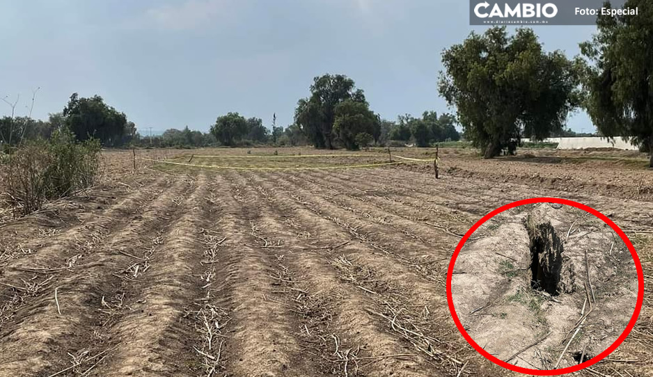 FOTOS: ¿Otro socavón? Se abre la tierra en San Mateo Tlaixpan, Protección Civil ya investiga