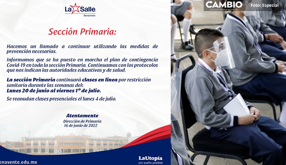 Alumnos de primaria del Colegio Benavente regresan a clases virtuales ante repunte de casos COVID