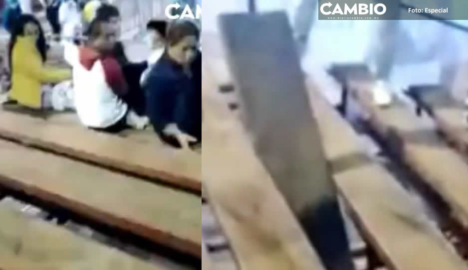 ¡Ay las papitas! Vendedor resulta lesionado al caer de las gradas durante evento de luchas en Tehuacán  