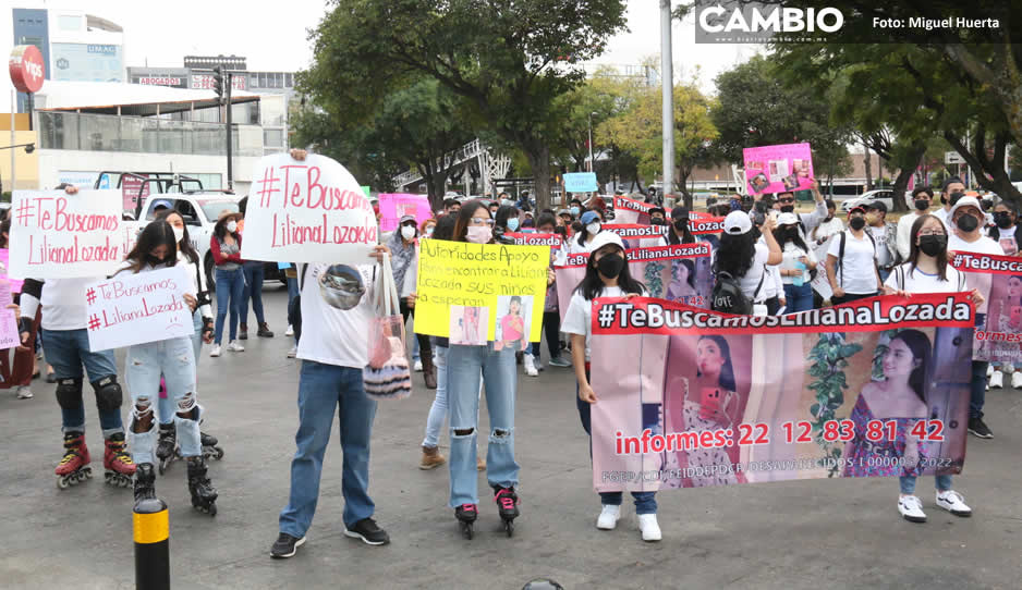 Toman las calles de Puebla para exigir la aparición de la Liliana Lozada que fue a trabajar a Atlixco (FOTOS Y VIDEOS)
