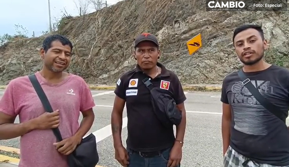 Albañiles de Tepeaca y Acajete atrapados en Oaxaca por el huracán manda mensaje a su familia (VIDEO)