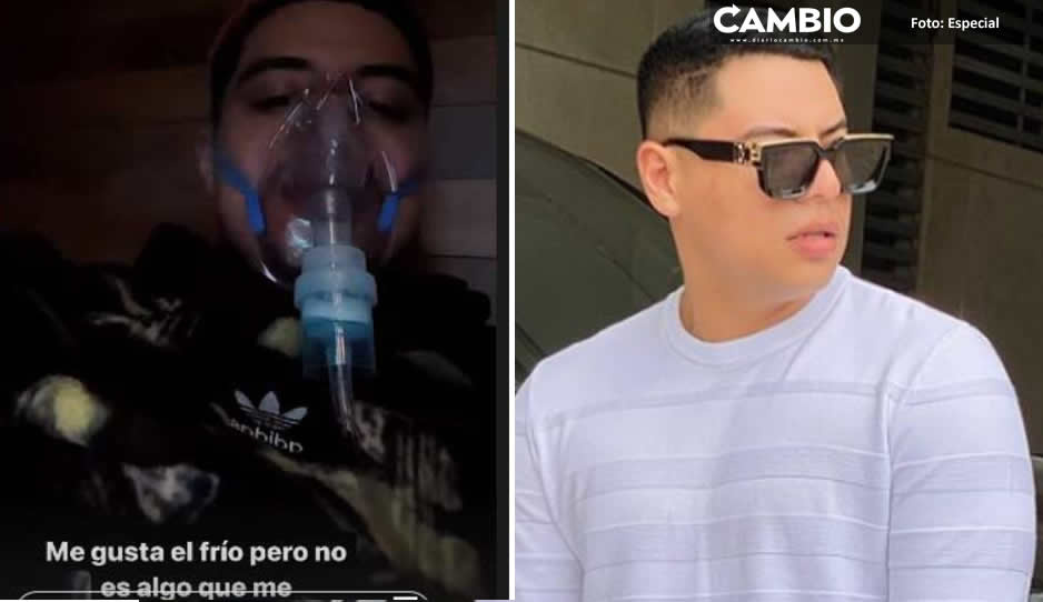 Eduin Caz aparece con mascara de oxigeno y alarma a sus fans