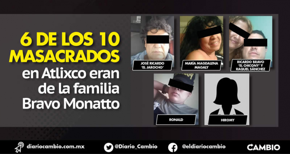 Identifican a la familia masacrada en Atlixco: son los Bravo Monatto que salieron hace tres meses de Veracruz (FOTOS)