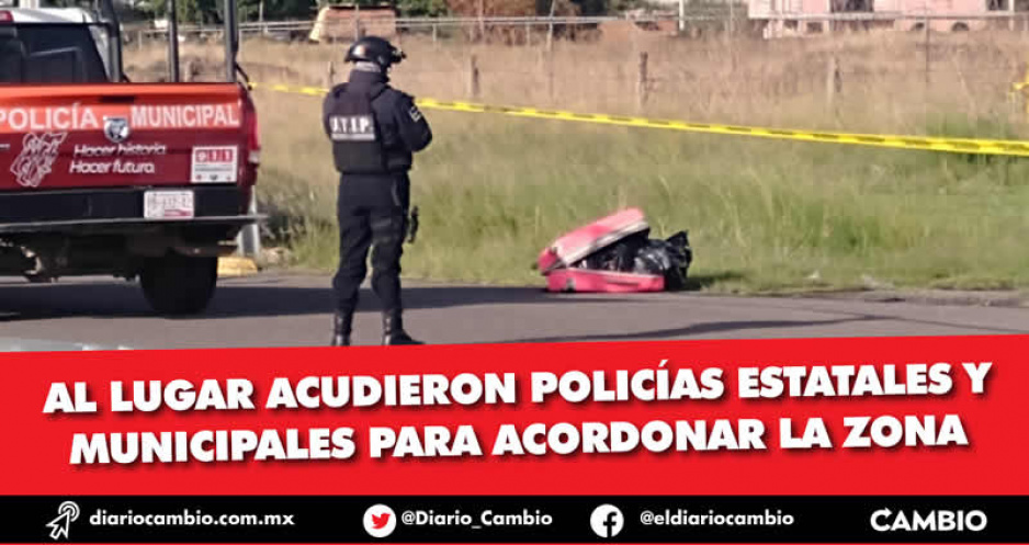 Ahora en la zona metropolitana: abandonan un cadáver dentro de una maleta en Huejotzingo (VIDEO)