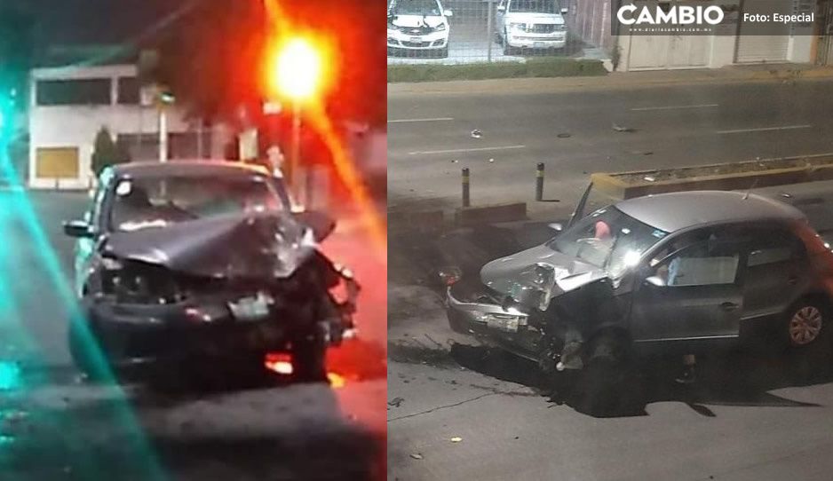 Cafre al volante abandona su coche tras chocar en el Bulevar Esteban de Antuñano (FOTOS)