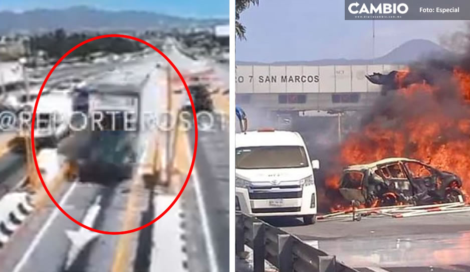 Revelan VIDEO del momento exacto del fuerte choque en la México-Puebla