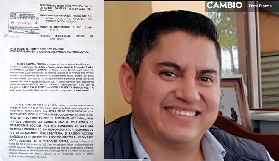 Panistas impugnan candidatura de Jacobo Aguilar en Tehuacán