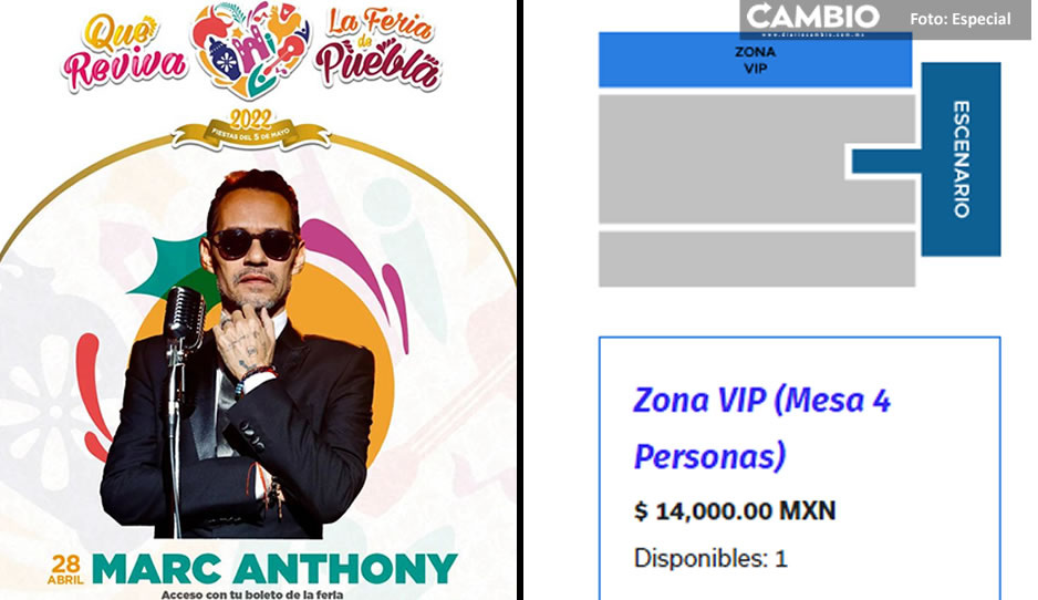 Zona VIP para Marc Anthony costará 14 mil pesos… ¡Así puedes obtener los pases!