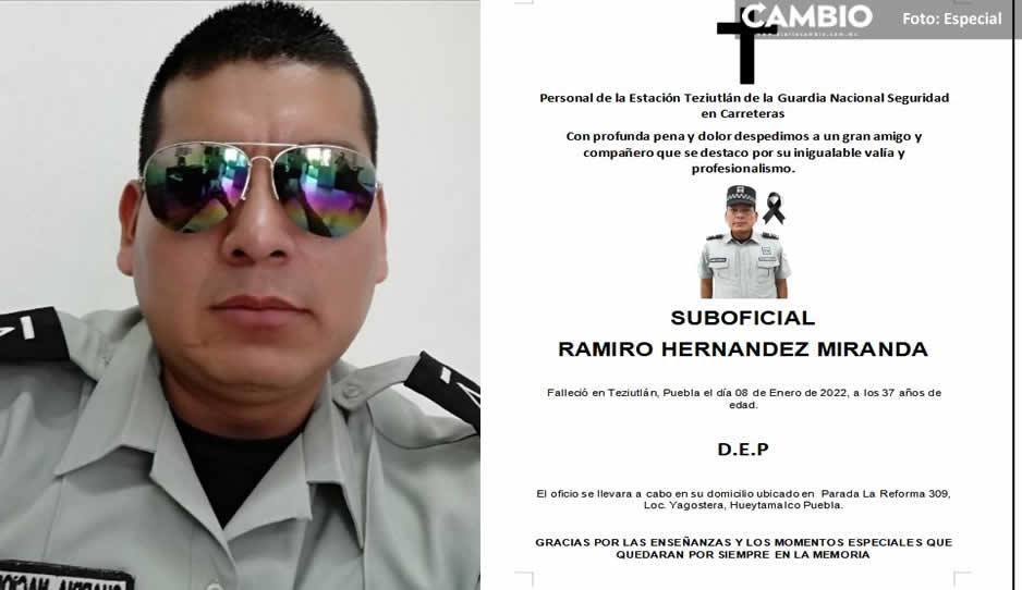 Hallan muerto a elemento de la Guardia Nacional en base militar de Teziutlán