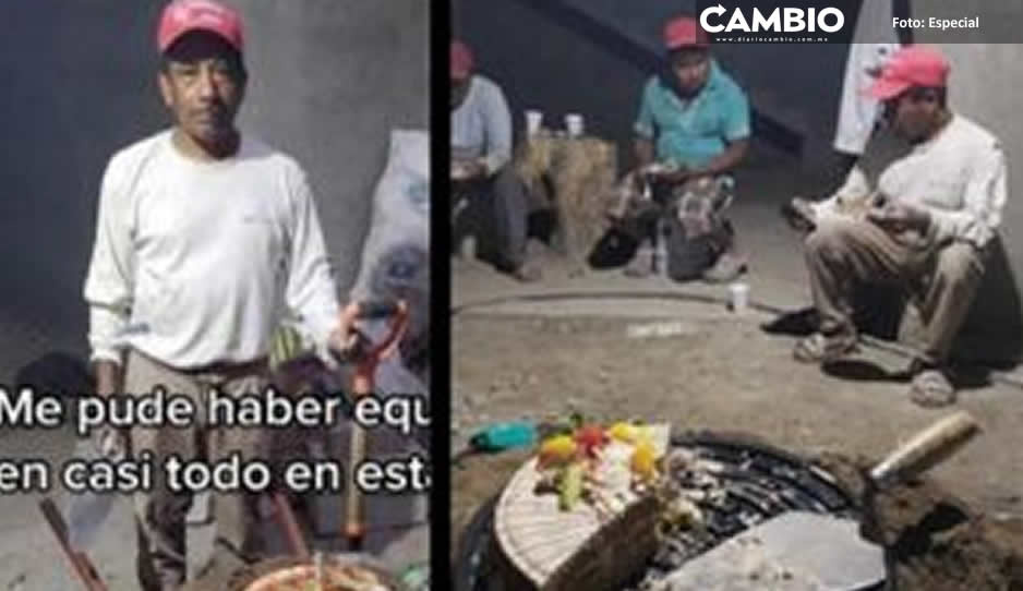 ¡Qué bonita amistad! Albañiles le regalan un pastel de cumpleaños sorpresa a su compañero (VIDEO)