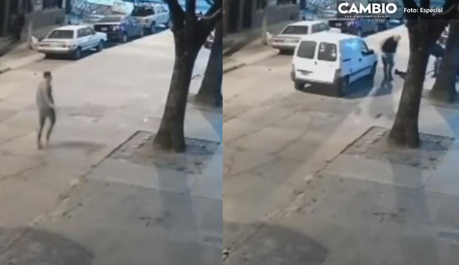 FUERTE VIDEO: Persigue y atropella al ladrón que asaltó a su mamá