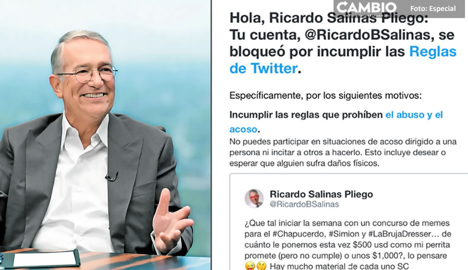¡Ay no! Ricardo Salinas Pliego es bloqueado de Twitter temporalmente