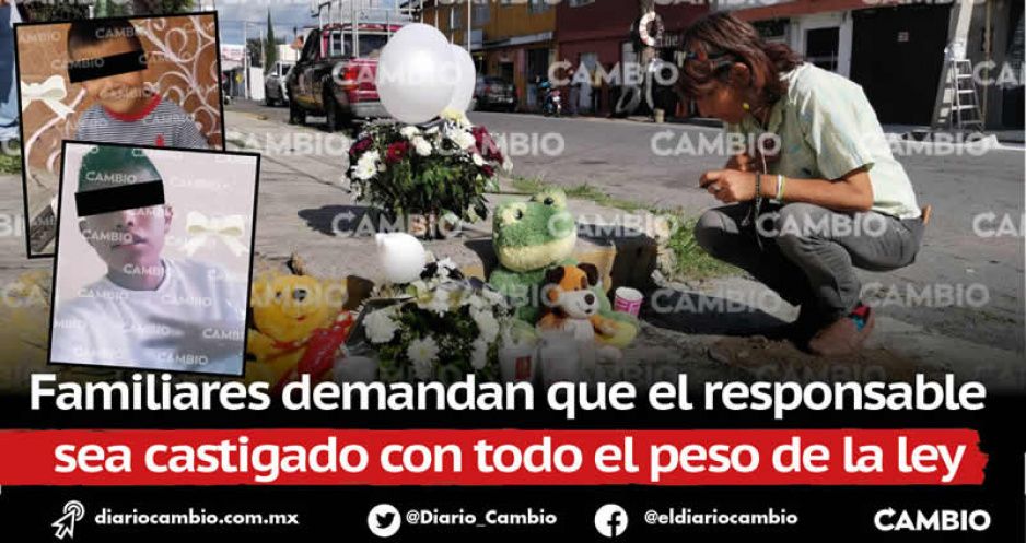 Exigen justicia para Gian y Carlos, los dos menores asesinados por un automovilista ebrio en Atlixco (FOTOS Y VIDEOS)