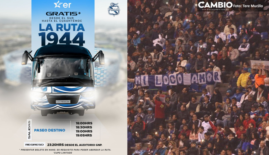 ¡Vamos todos con La Franja! Transporte gratis para el Puebla vs Chivas