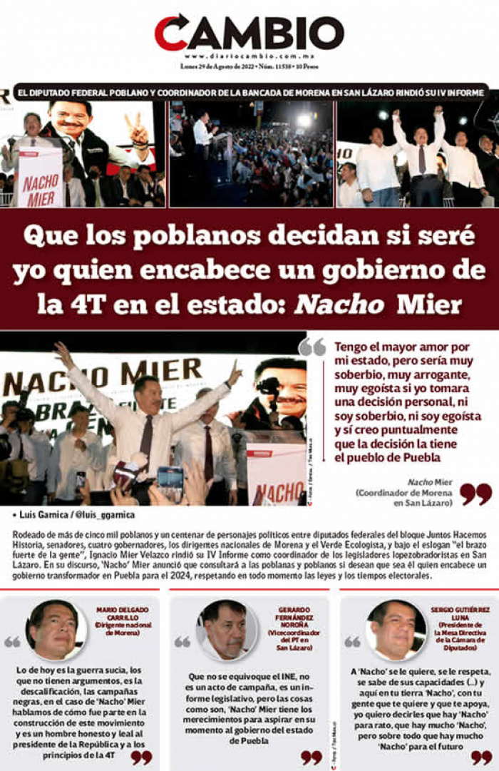 Que los poblanos decidan si seré yo quien encabece un gobierno de la 4T en el estado: Nacho Mier
