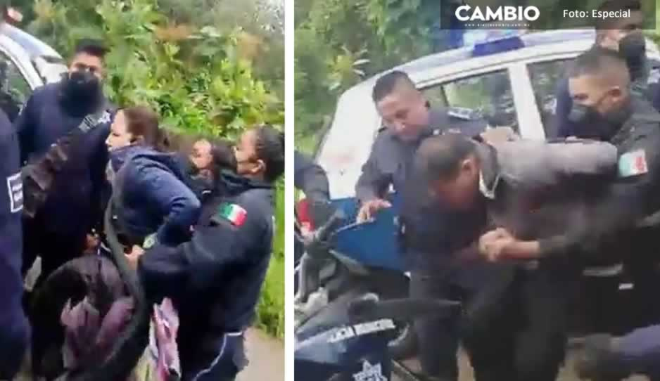 VIDEO: Exhiben a policías municipales de Huauchinango por presunto abuso de autoridad