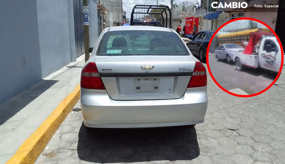 Elementos de la Policía Municipal de Tecamachalco recuperan vehículo con reporte de robo