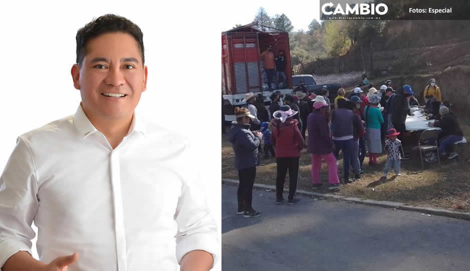 Alberto Roa imita al Toñín: Reparte despensas en Tlahuapan a un mes de la elección extraordinaria