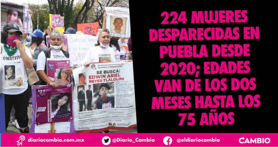 Fiscalía de Puebla revela que hay 224 mujeres desaparecidas de 2020 a la fecha