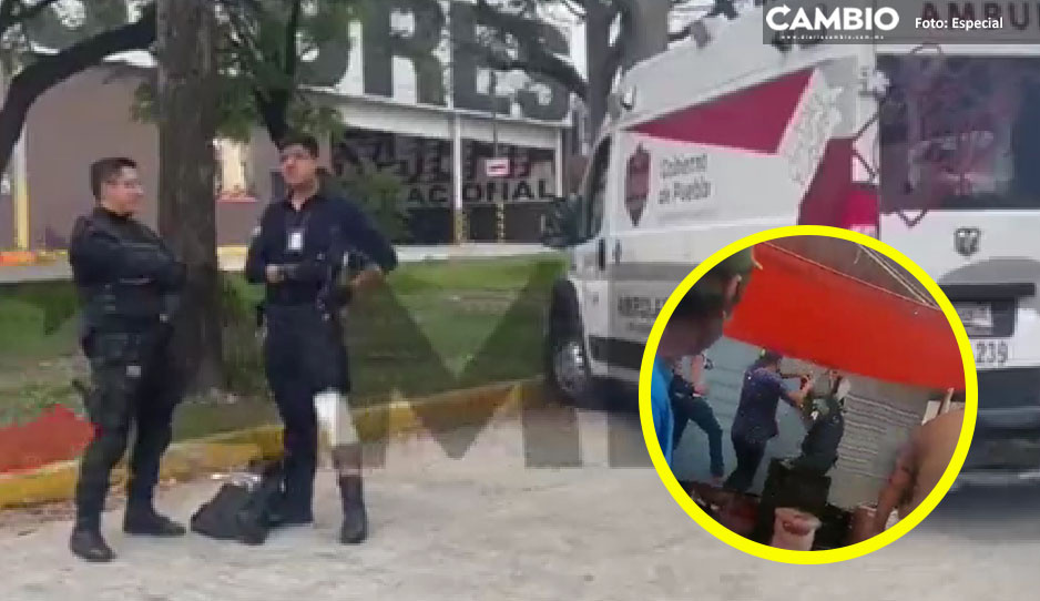 Riña con comerciantes del Mercado Hidalgo deja a dos policías heridos de gravedad (VIDEO)