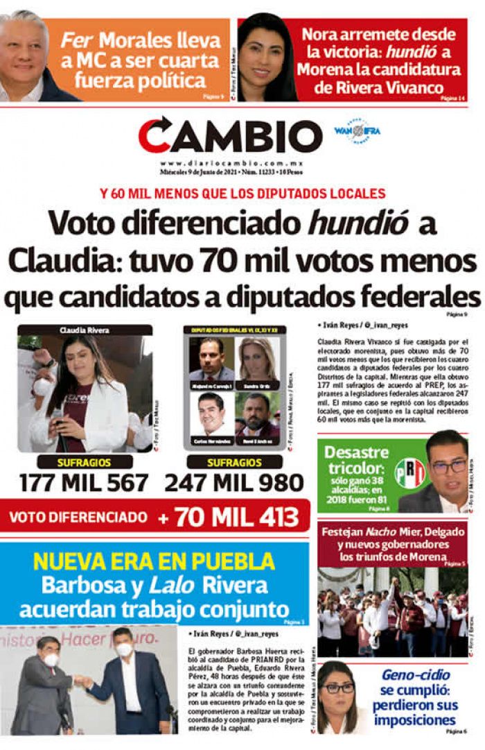 Voto diferenciado hundió a Claudia: tuvo 70 mil votos menos que candidatos a diputados federales