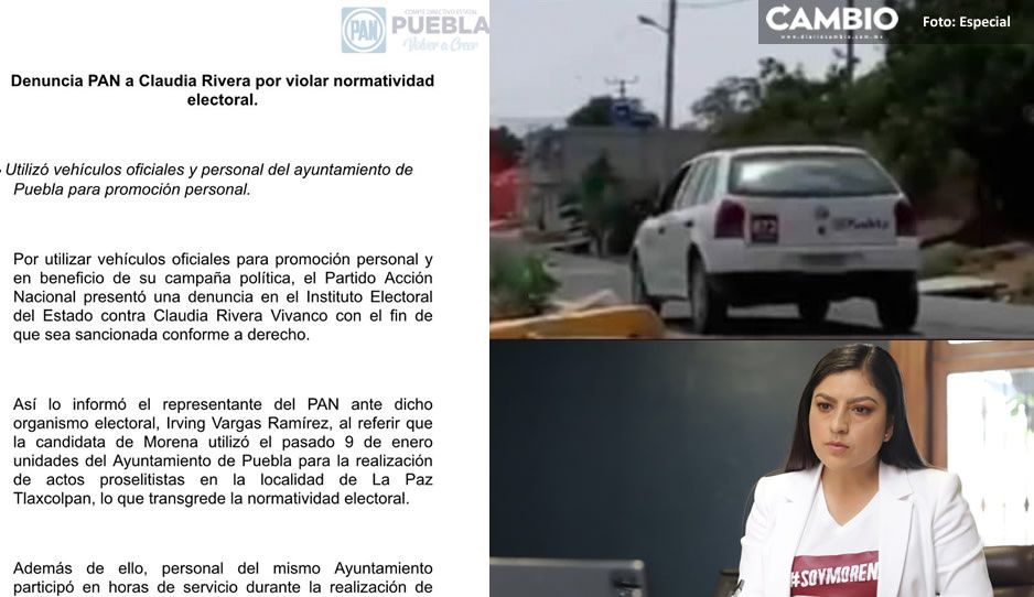 PAN denuncia Claudia por violar veda electoral al usar de vehículos oficiales en campaña
