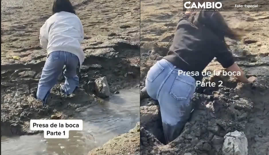 VIDEO: Joven queda atrapada en la presa La Boca y se vuelve viral