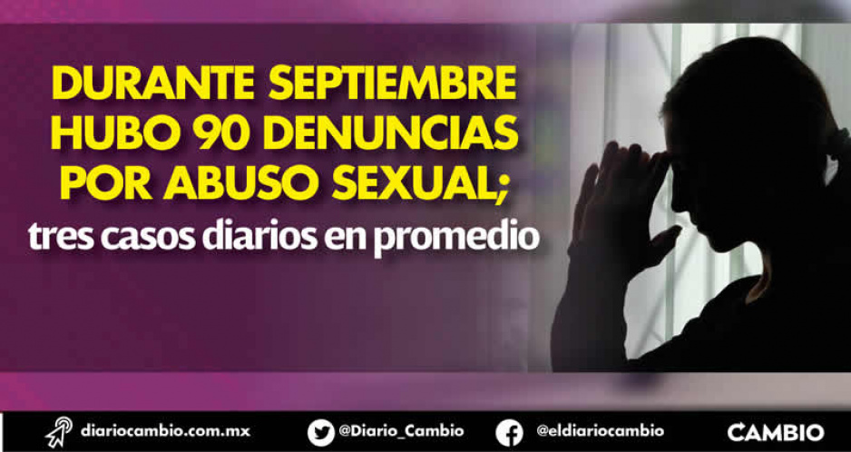 Suben 16 % las denuncias de abuso sexual en Puebla durante septiembre, van 719 en el año