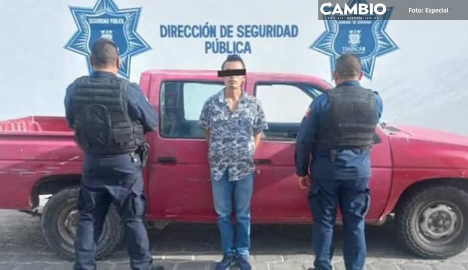 Detienen ladrón que despojo a conductor de su camioneta en Tehuacán