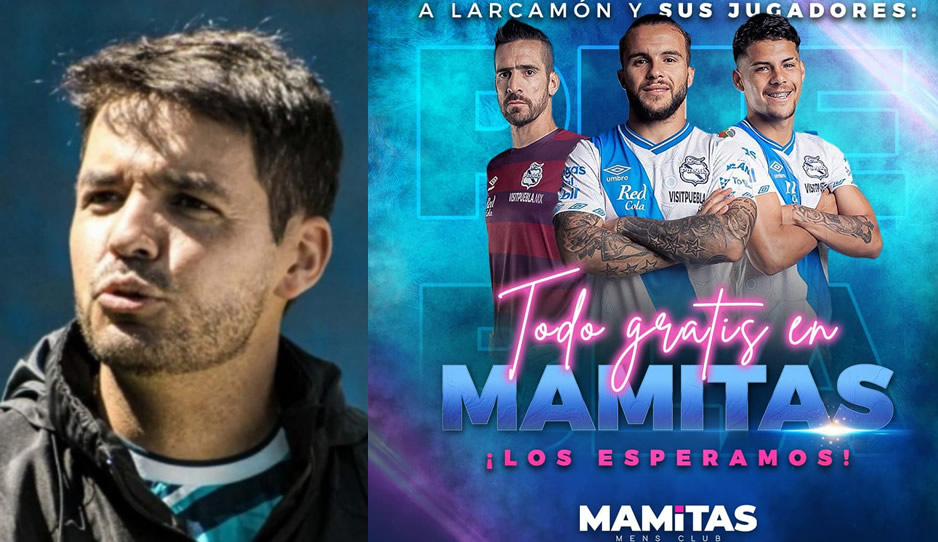 ¡Larcamón y sus jugadores al Mamitas! Invitan al Club Puebla a pasar una noche inolvidable