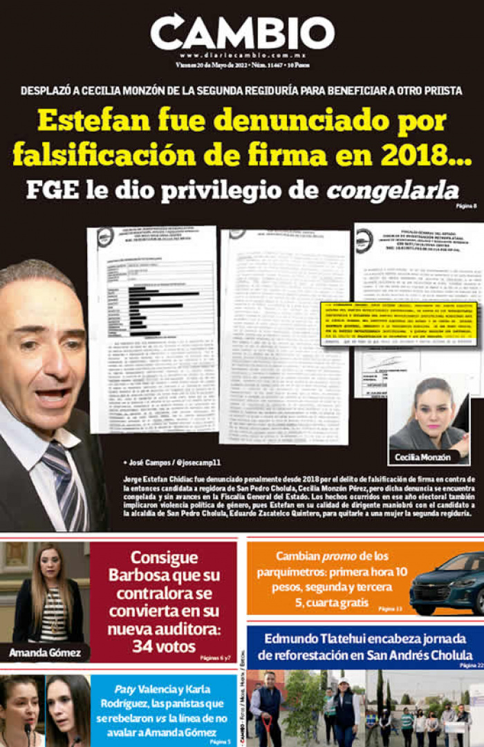 Estefan fue denunciado por falsificación de firma en 2018… FGE le dio privilegio de congelarla