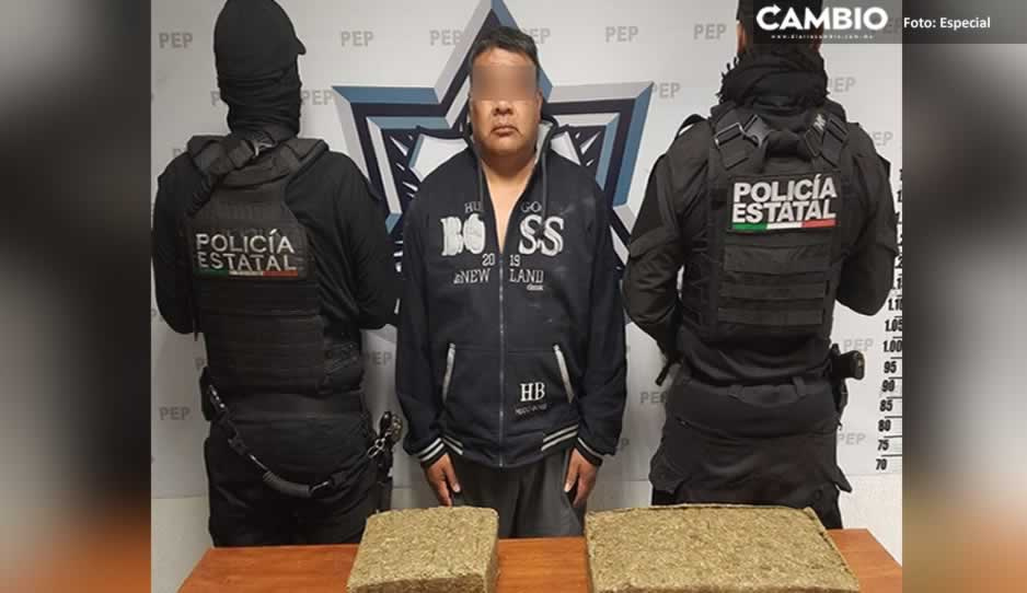 Detienen a narcomenudista con más de 15 kilos de marihuana en calles de Puebla