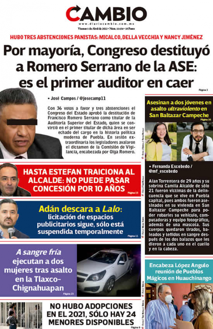 Por mayoría, Congreso destituyó a Romero Serrano de la ASE: es el primer auditor en caer