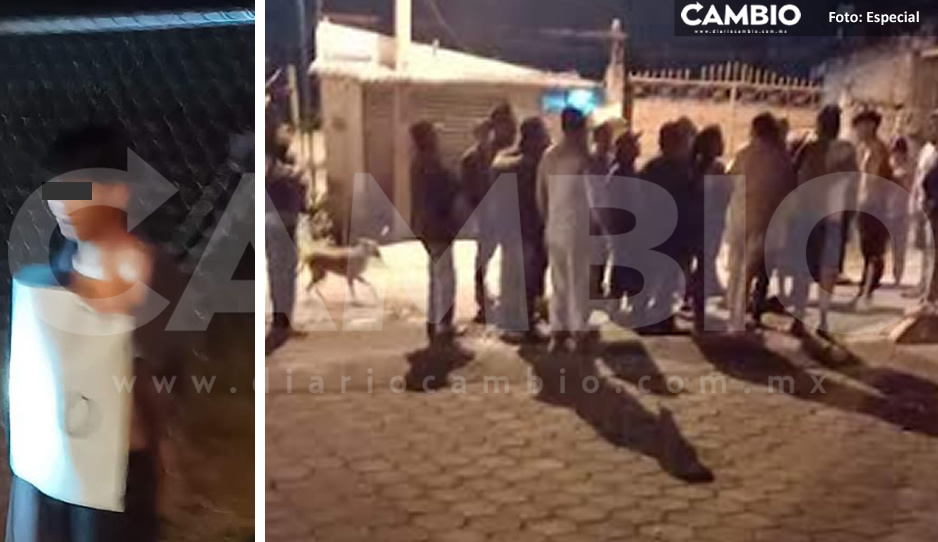 ¡De la que se salvó! Pobladores golpean y casi linchan a ladrón en calles de Atlixco
