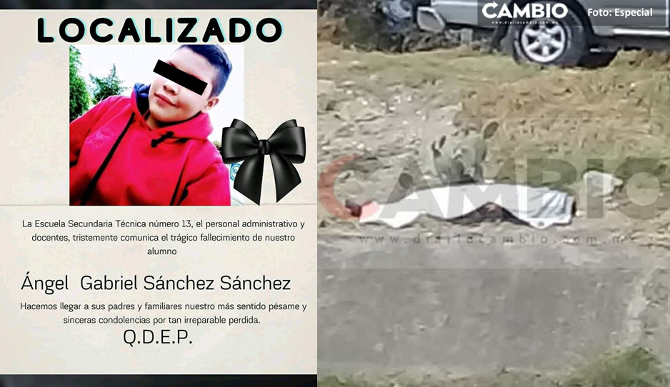 Cadáver hallado en dren de Valsequillo corresponde a Ángel Gabriel, niño perdido en Palmar