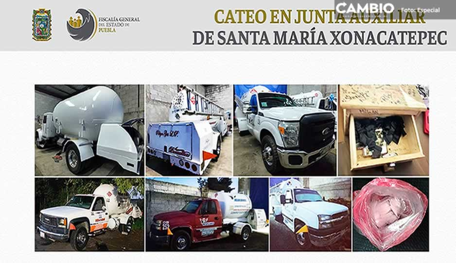 Aseguran 9 pipas y 110 bolsas de droga tras cateo en Xonacatepec