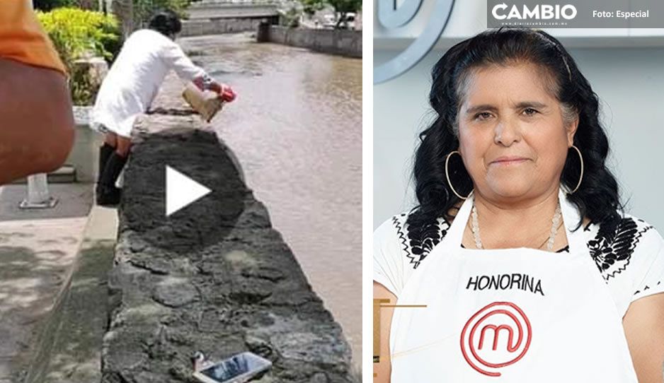 Acusan en redes a ganadora de MasterChef por tirar desechos al río Zahuapan