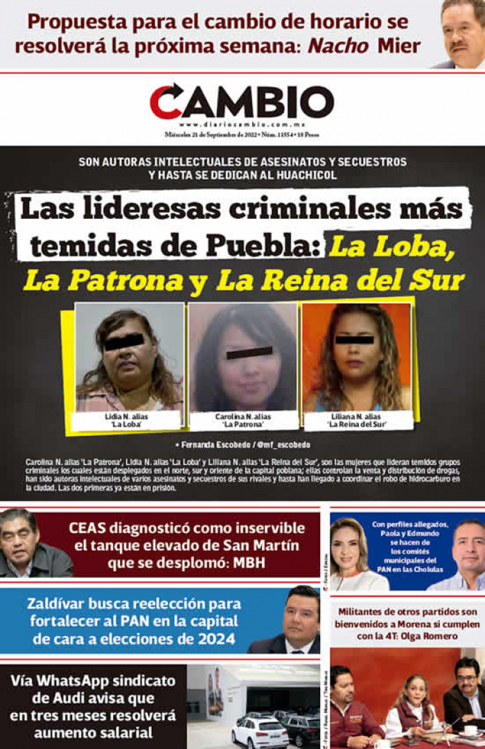 Las lideresas criminales más temidas de Puebla: La Loba, La Patrona y La Reina del Sur