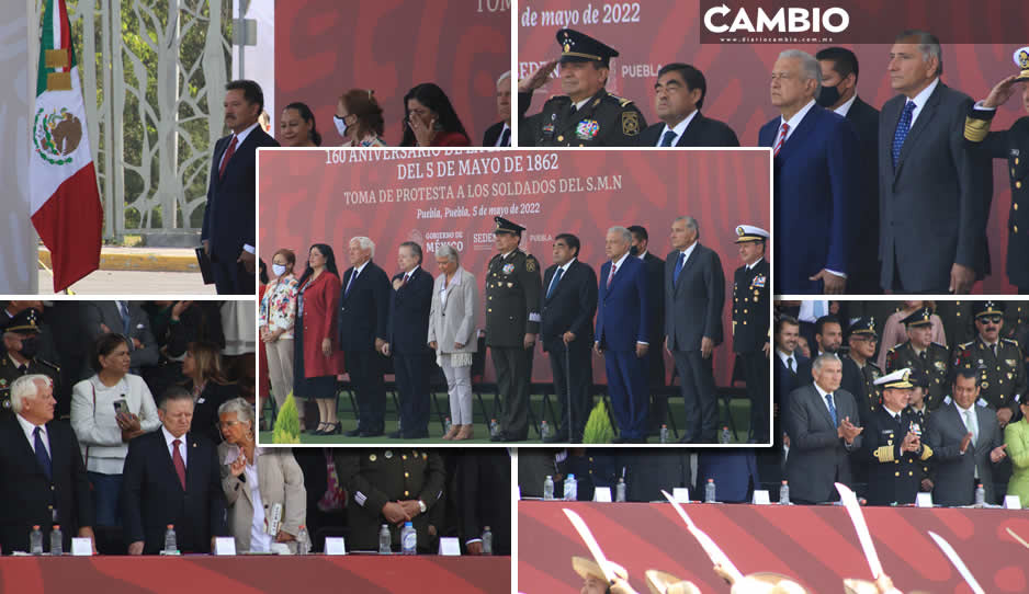 La crema y nata de la política nacional también desfiló en la parada militar del 5 de Mayo en Puebla (FOTOS Y VIDEO)