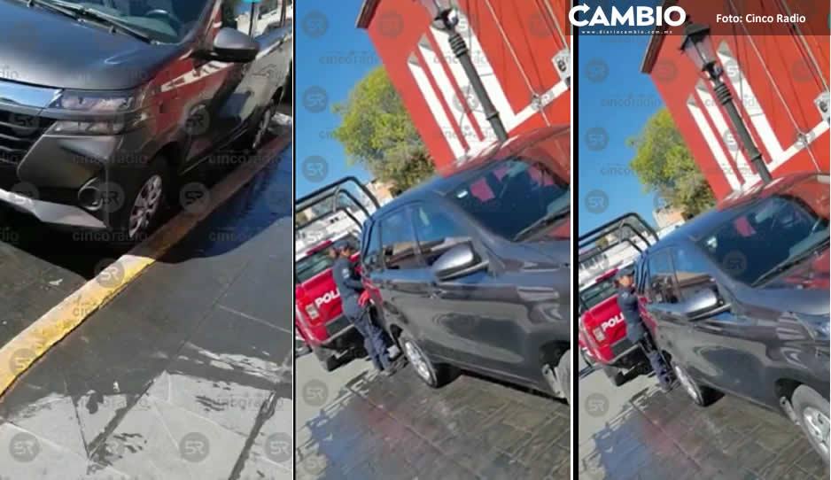 VIDEO: Alcalde de Calpan pone a mujer policía a lavar su lujosa camioneta