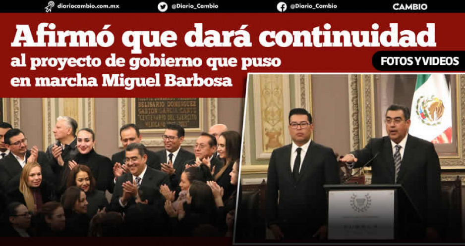De madrugada Congreso local unge a Sergio Salomón como gobernador sustituto de Puebla