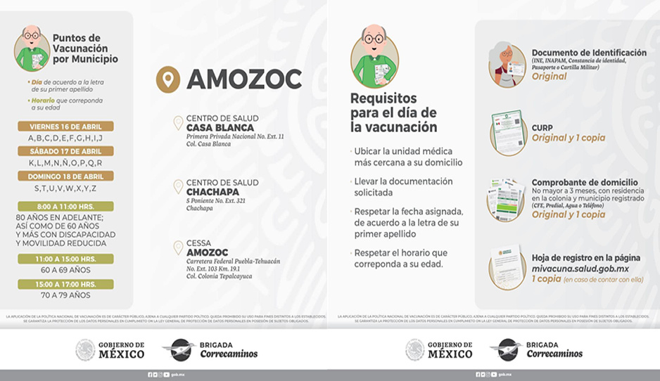 Promueve Ayuntamiento de Amozoc jornadas de vacunación