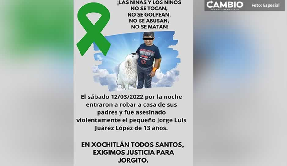 Pobladores exigen justicia para Jorge, niño asesinado a balazos durante atraco en Xochitlán