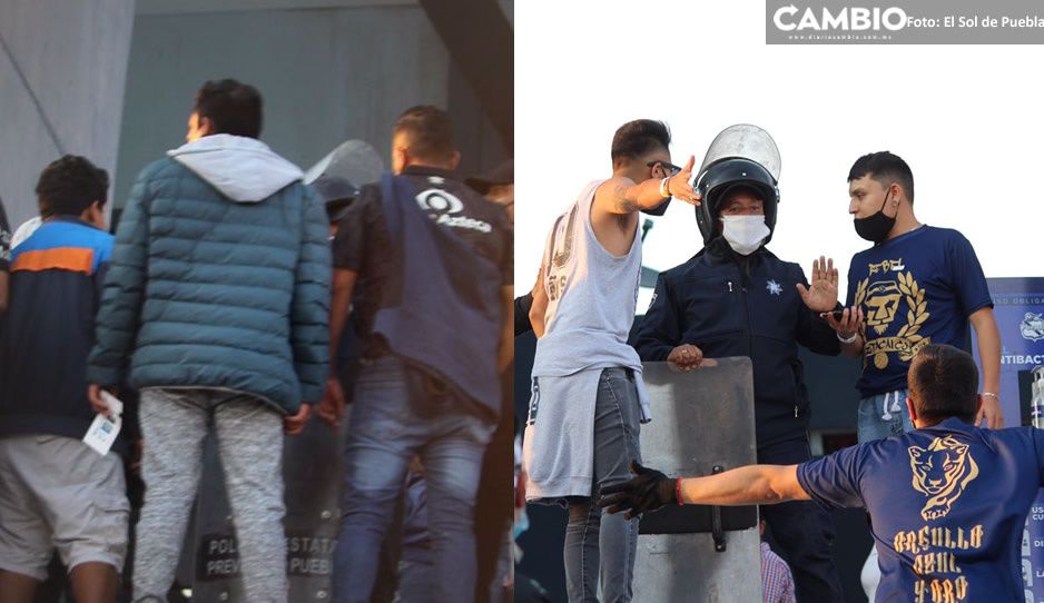 ¡HAY TIRO en el Cuauhtémoc! Aficionados de Puebla enfrentan a los de Pumas en el acceso 3